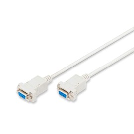 DIGITUS Null-Modem Cable - D-Sub 9 to D-Sub 9 - Female to Female - 3.0m Connection Cable - Beige