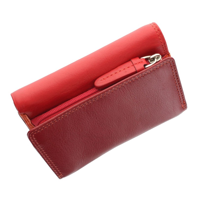 Visconti Rainbow Collection Leather Biola Purse RFID Blocking RB39 Red