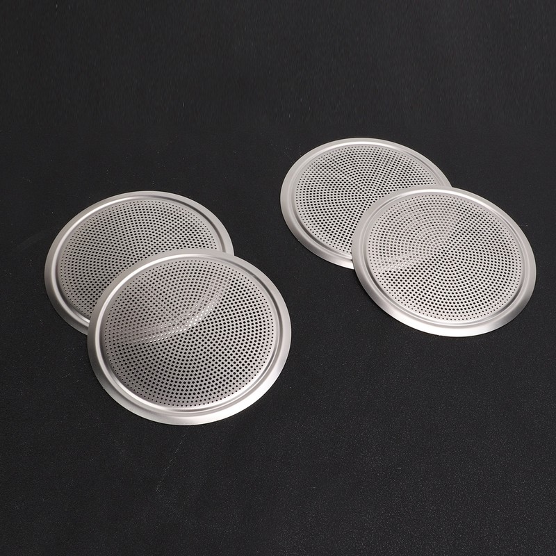4PCS Door Speaker Grille Cover Round Aluminium Alloy Replacement for