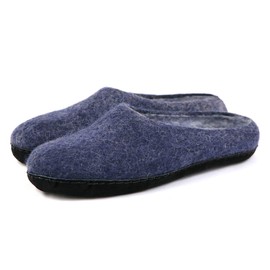 Nootkas Felted Merino ol 'Astoria' Mule House Slipper (Indigo/Black, 36)
