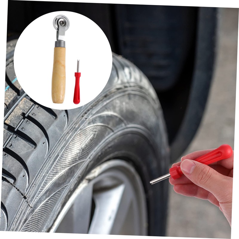 Mobestech 2pcs Tire Patch Roller Tool Set with Handle Automotive