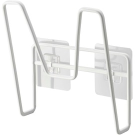 Yamazaki 6371 Film Hook Pot Lid Holder, White, Main Unit: Approx. 5.3 x 2.4 x 5.5 inches (13.5 x 6.2 x 14 cm) (not including film hooks), Tower Tower Pot Lid Storage, Easy to Install in Any Position