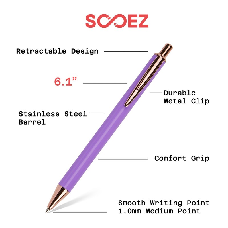 Sooez Luxury Series Ballpoint Pens, 4Pcs Stylish Ballpoint Pens for