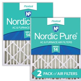 Nordic Pure 20x25x4 (19_1/2 x 24_1/2 x 3_5/8) Pleated MERV 14 Air Filters 2 Pack