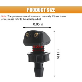 GAOLAOSY Car Front Windshield Washer Nozzles, Double-Hole Auto Window Water Sprayer Replacement Kit, Universal Vehicle Wiper Washer Spray for Most Cars (2PCS)