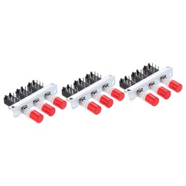 sourcing map 3pcs 50MA DC 30V 6 Pin 3 Position Soldering DPST Push Button Power Switch with Cap Piano Type