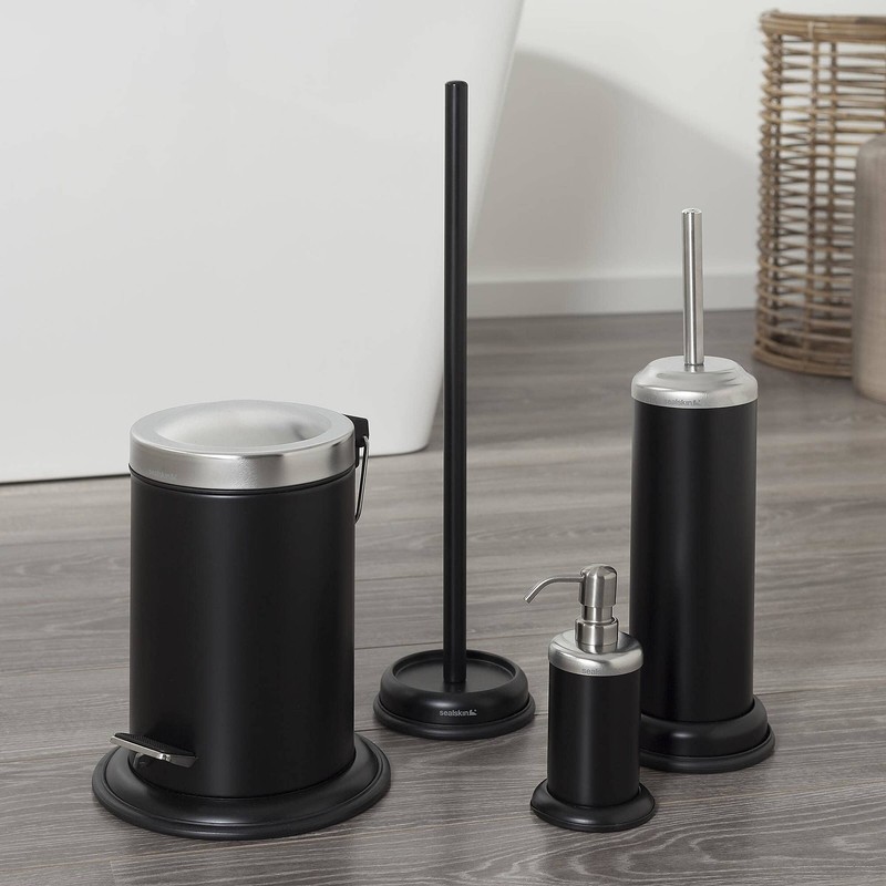Sealskin Acero Soap Dispenser, Stainless Steel, Black, 9.2 x 10.2