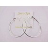 Jessica Rose Hoop Earrings Thin Silver Base Metal Extra Large