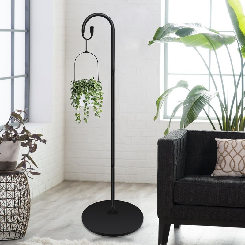 63 Inch Shepherds Hooks for Outdoor Indoor with Round Base