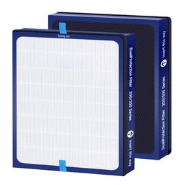 XBWW 2 Packs Classic 200 300 Series DualProtection Replacement Filter Compatible with Blueair Classic 200/300 Series Air Cleaner Purifier Models 201, 203, 205, 215B, 250E, 270E, 303