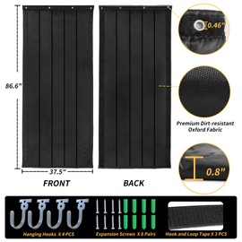 TroyStudio Thick Door Soundproofing Blanket, 37.5 x 86.6 x 0.8 inches Heavy Window Sound Barrier Sheet, Home Acoustic Dampening Curtain Divider, Wall Noise Blocker for Bedroom Music Recording Studio