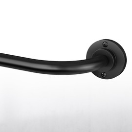 Hei! Dear Black Curtain Rod,Curtain Rods for Windows 48 to 90 Inch,Blackout Curtain Rod,Wrap Around Curtain Rod,5/8 Inch Adjustable Small Curtain Rod,Bedroom Curtain Rods,Round Curved Curtain Rod