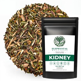 Elephantal Wellness Premium Kidney Herbal Tea | Urinary Tract & Kidney Support with Dandelion, Gravel Root, Goldenrod & Marshmallow | Handmade, Caffeine-Free, Non-GMO Loose Leaf Blend, 2oz, 20 Servings