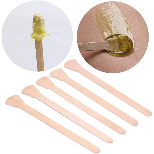 Fodattm 100PCS Wood Wax Applicator Sticks Spatulas for Eyebrow Nose