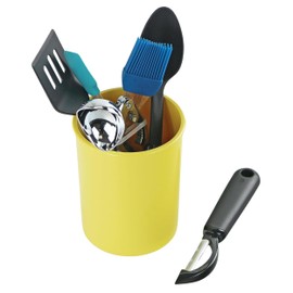 Reston Lloyd Small Utensil Holders, 3-Piece Small Set, Multipurpose Cookware Storage Crock, Kitchen Countertop & Office Desk Organization, Durable & Food Safe BPA-Free Plastic, Lemon