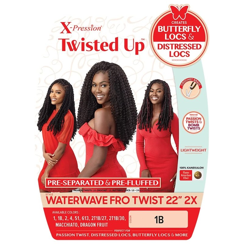 Outre Crochet Braids X-Pression Twisted Up Water Wave Fro Twist
