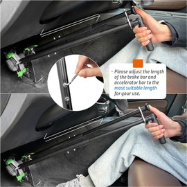 OceanicEcho Handicap Driving Hand Controls for Disabled Drivers,Car Pedal Assist Controls,Left or Right Hand Both Available,Length Adjustable Updated (Black)