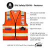 Dib Safety Orange Mesh Vest with Yellow Trim DSV066OT-XL