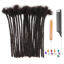 IIFLYDSFA 0.4cm Thickness Real Human Hair Dreadlock Extensions for Men/Women 6 Inch 60 Strands Full Handmade Permanent Locs Extensions Human Hair Can Be Dyed and Bleached