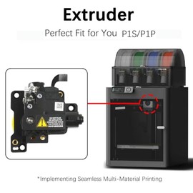 Unidad extrusora P1 de acero inoxidable para impresora 3D Bambu Lab P1P/P1S con doble engranaje para una mayor fuerza de extrusión y detección de agot