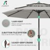 JEAREY 9FT 3 Tier Patio Umbrella Outdoor Market Umbrella Table