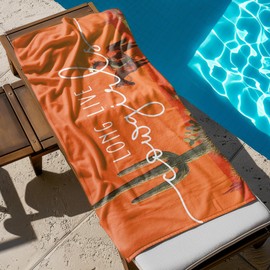 Western Beach Towel, Long Live Cowgirls Bath Towels, Cowgirl Gifts for Women, Western Cactus Desert Pool Swim Towels for Bathroom Decor, 60x30 Inches