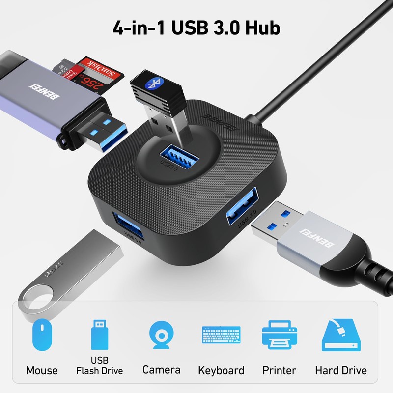 BENFEI USB C Hub, 4 Ports USB 3.0 Hub with