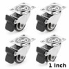 Swivel Furniture Casters with Soft TPR Rubber Wheels – 4-Piece