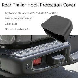 2 Pack Rear Bumper Tow Hook Covers, Tow Rear Trailer Hitch Receiver Cover, Towing Hitch Protector Cover Trim for 2021-2025 Gladiator JT Exterior Accessories