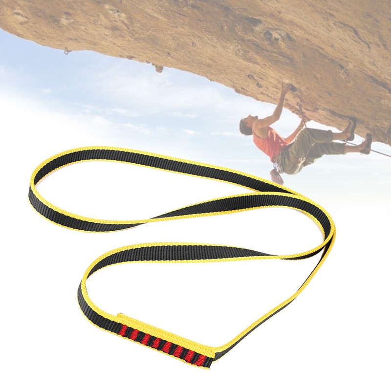 Outdoor Climbing Load Bearing Flat Belt Strap Safety Mountaineering Rope(120*1.6cm)