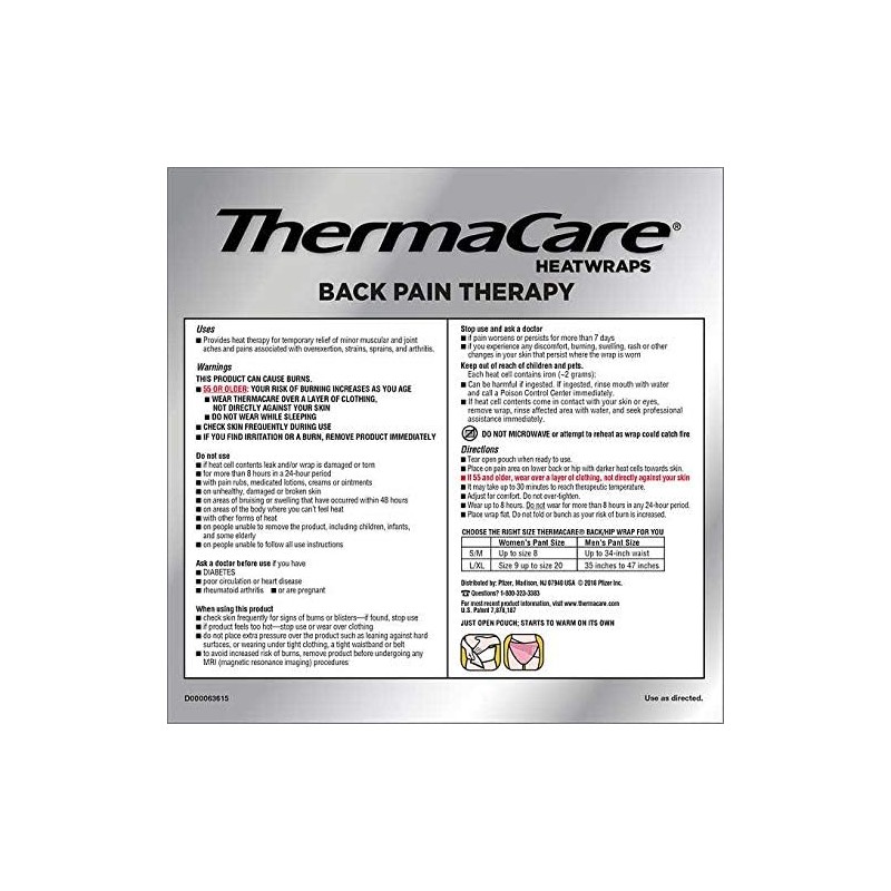 Thermacare Heatwraps Lower Back & Hip, L-XL- SPECIAL LIMITED PACK