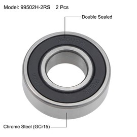 sourcing map 99502H-2RS Deep Groove Ball Bearings 5/8-inch Inner Dia 1-3/8-inch OD 11mm Bore Double Sealed Chrome Steel Z2 2pcs