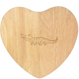 'Long Crocodile' Wooden Heart Shaped Chopping/Cutting Board (WB00084390)