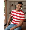 Funny World Red and White Striped Shirt Men Cotton Crew