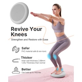 YOTTOY Wobble Cushion - Engage Core Stability with our Extra Thick Premium Balance Disc for Adult Balance and Sensory Wiggle Seat for Kids (gray)