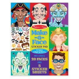 Melissa & Doug Make-a-Face Sticker Pad - Crazy Characters, 20 Faces, 5 Sticker Sheets
