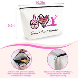 Yoxiumi Gymnastics Gifts for Women Female Gymnastics Stuff Gymnastics Bag Gymnastics Coach Gifts Gymnastics Accessories Gymnast Cheer Bag Dance Makeup Bag Gymnastic Cosmetic Bag