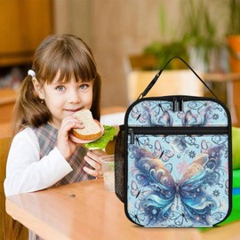 ZCJB-WSRY Butterfly Lunch Bag - Cute Reusable Butterfly Lunch Bag for Women Men Kids - Small Portable Foldable Insulated Lunchbox for School Work Picnic