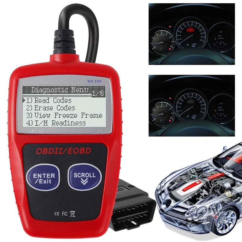 Professional OBD2 Scanner AL319 Code Reader, Enhanced Check and Reset