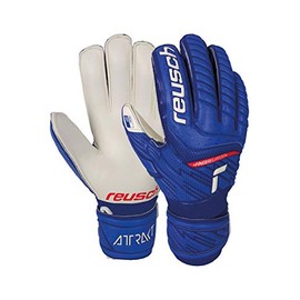 Reusch Attrakt Grip Finger Support Junior Flexible Goalkeeper Gloves Children Teenagers Football Gloves with Finger Protection for All Playing Field Surfaces and All Weather