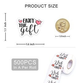 Cute Small Business Stickers,Funny Enjoy Your Gift Business Stickers,Thank You Stickers,Packaging Stickers, Mail Envelopes Shipping Stickers for Small Business,500 PCS