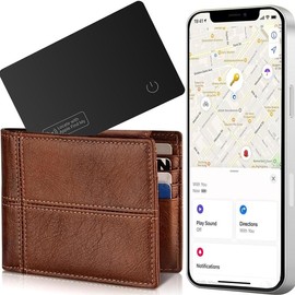 Wallet Tracker Card, Ultra-Thin Luggage Tracker Works with Find My (iOS only), Item Locator for Wallet, Suitcase, ID Card and More, Wireless Charging, Water Resistant