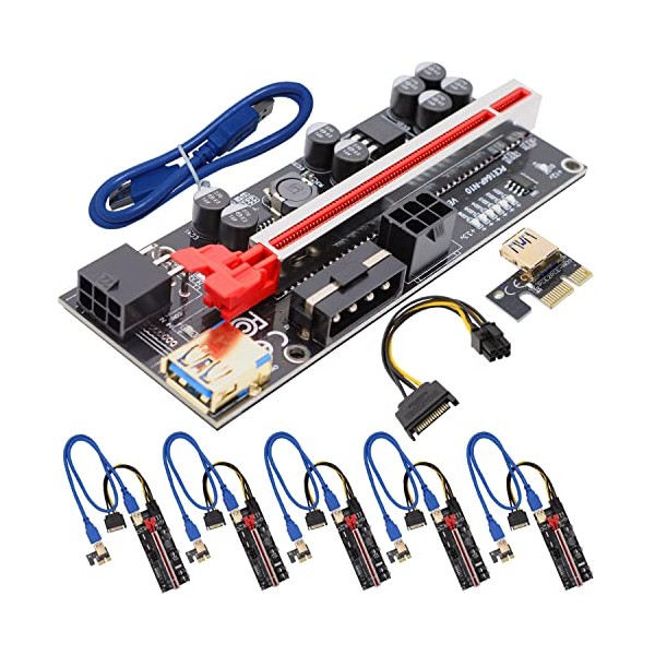 BTBcoin 6 Pack PCI-E Riser 010S GPU Riser Adapter Card