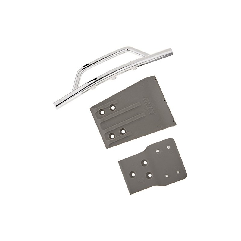 RPM Traxxas Slash 4x4 Front Bumper and Skid Plate, Chrome