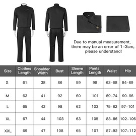 MeYuxg Jujutsu Kaisen Anime Cosplay Costume, Satoru Gojo Toji Fushiguro Geto Suguru Ryomen Sukuna Ieiri Shoko Amanai Riko Cosplay Costume, Black-Satoru Gojo