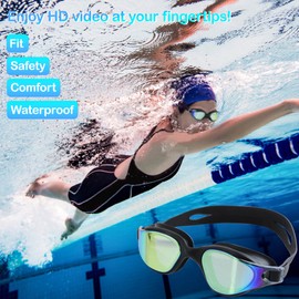 Wide View Anti Fog UV Swim Goggles No Leak Comfort for Adults Youth