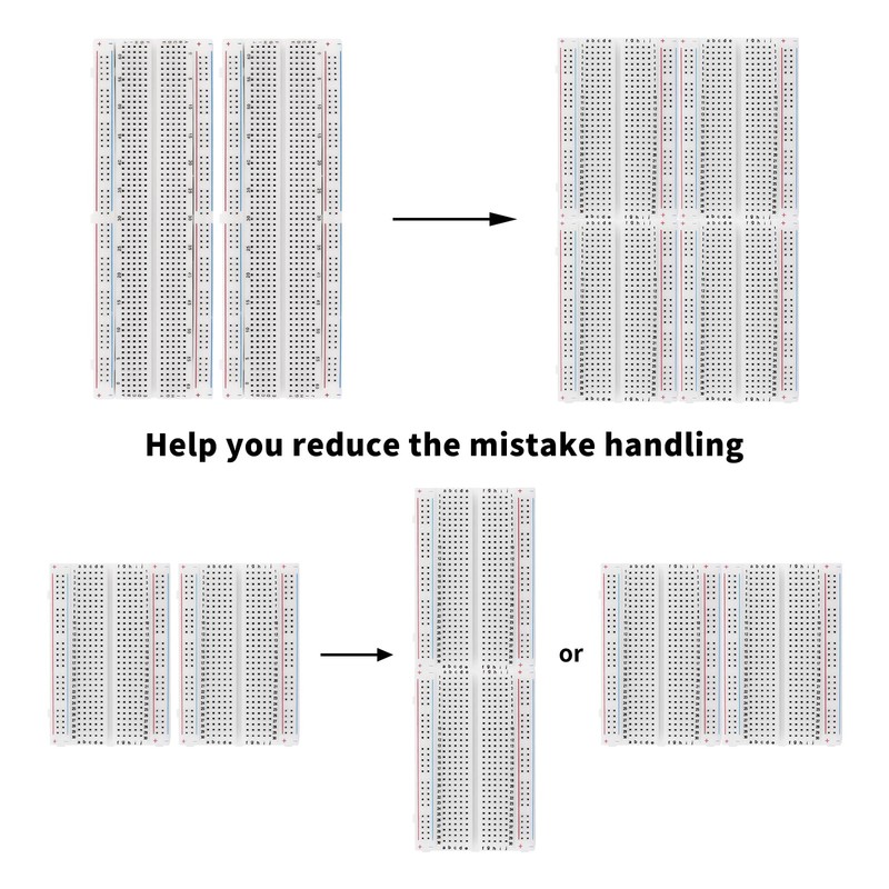 DSSRQI Breadboards, 2Pcs 400 Point and 2Pcs 830 Point Solderless