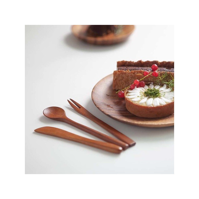 Nicot wood teaspoon tea fork dessert set 10P / 니코트