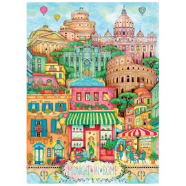 Hard & Challenging 1000 Piece Puzzle for Adults – Rome at Midnight by Madalina Tantareanu – Features Colosseum, Trevi Fountain, St. Peter’s Basilica – Difficult 27x20 Jigsaw by KI Puzzles