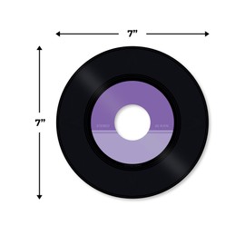 Vinyl Record 7" Paper Cutouts 36 ct | Disco Party Decorations, Groovy Classroom Wall Decor, Rock Music Bulletin Board Cut Outs with Glue Dots